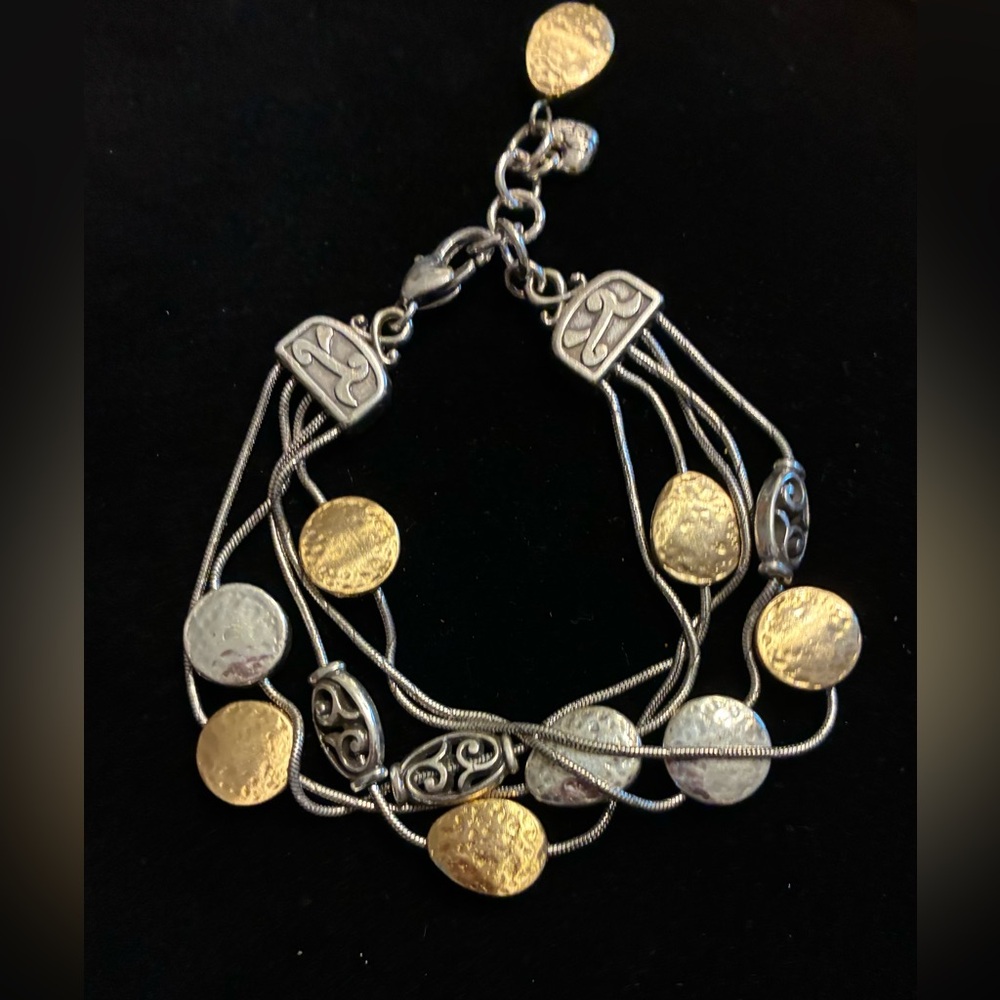 Brighton Two-Tone Coin Multi-Strand Bracelet - Gold and Silver